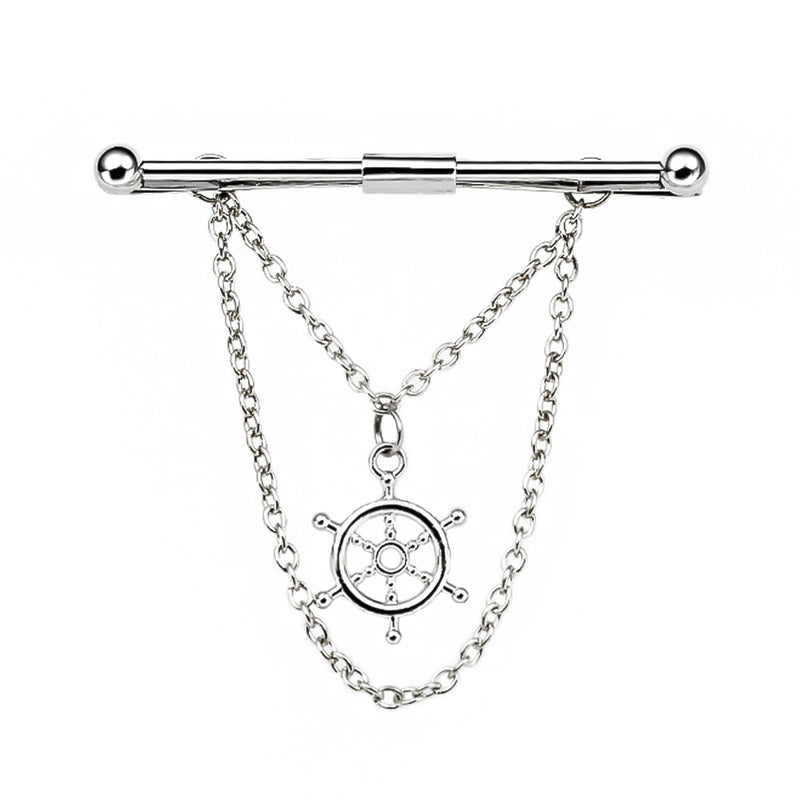 Steering Wheel Ship Helm Collar Bar Pin Silver