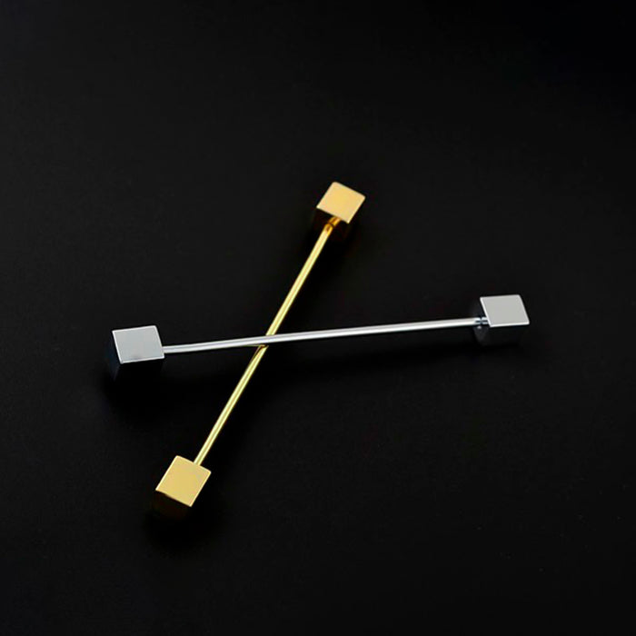Collar Bar Pin - Square Cube (Gold)