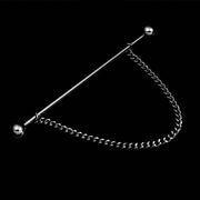 Round Ball Collar Bar Single Chain Gunmetal Black Background
