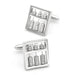 Abacus Cufflinks Counting Frame Mathematical Tool Silver Image Pair