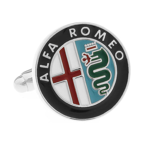 Alfa Romeo Cufflinks Car Logo Silver Image Front