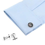 Alfa Romeo Cufflinks Car Logo Silver Image On Shirt