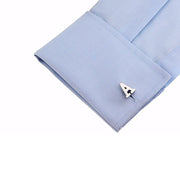Silver Initial Cufflinks Letter A of the Alphabet On Shirt Sleeve