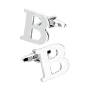 Silver Initial Cufflinks Letter b of the Alphabet Pair