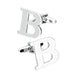 Silver Initial Cufflinks Letter b of the Alphabet Pair