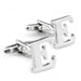Silver Initial Cufflinks Letter E of the Alphabet Pair