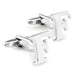 Silver Initial Cufflinks Letter F of the Alphabet Pair