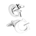 Silver Initial Cufflinks Letter G of the Alphabet Pair