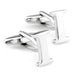 Silver Initial Cufflinks Letter I of the Alphabet Pair