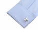Silver Initial Cufflinks Letter M of the Alphabet On Shirt Sleeve