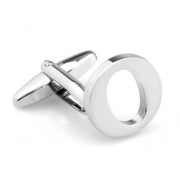 Silver Initial Cufflinks Letter O of the Alphabet Front