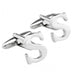 Silver Initial Cufflinks Letter S of the Alphabet Pair