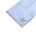 Silver Initial Cufflinks Letter W of the Alphabet On Shirt Sleeve