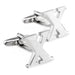 Silver Initial Cufflinks Letter X of the Alphabet Pair