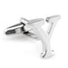 Silver Initial Cufflinks Letter Y of the Alphabet Front