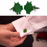 Android Robot Cufflinks Logo Green On Shirt Sleeve
