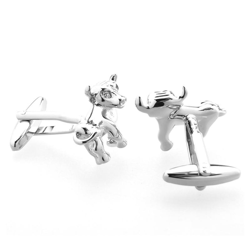Bull Cufflinks Animal Image Side and Back