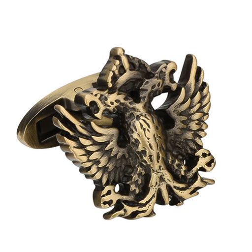 Double Headed Eagle Crest Cufflinks Bronze Front Image