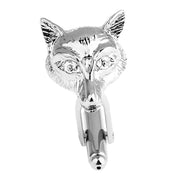 Fox Cufflinks Silver Animal Front