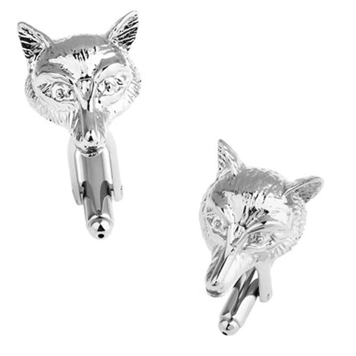 Fox Cufflinks Silver Animal Pair