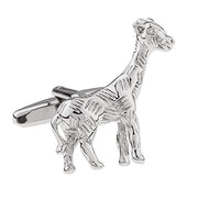 Giraffe Cufflinks South African Wildlife Animal Silver Image Front