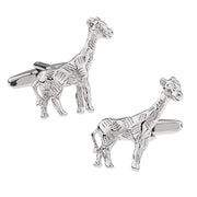 Giraffe Cufflinks South African Wildlife Animal Silver Image Pair 