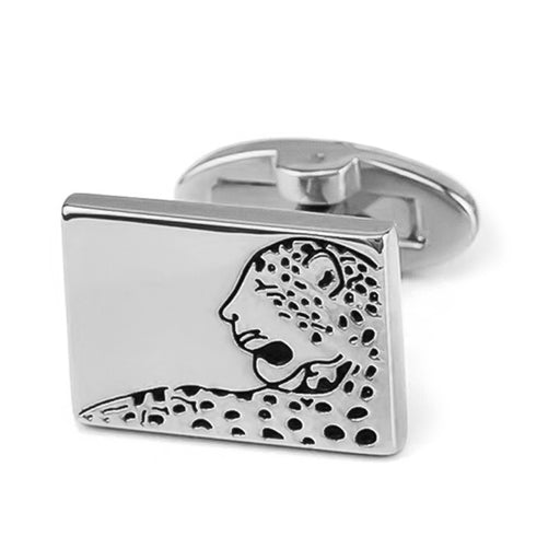 Leopard Cufflinks South African Wildlife Animal Silver Image Front