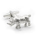 Detailed Proudly South African Rhino Cufflinks Silver Front
