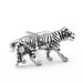 Striped Tiger Cufflinks Silver Front South African Animal
