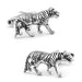 Striped Tiger Cufflinks Silver Pair South African Animal