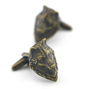 Wolf Cufflinks Bronze Wild Animal Pair