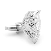 Wild Wolf Cufflinks Silver Front