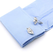 Wild Wolf Cufflinks Silver On Shirt Sleeve