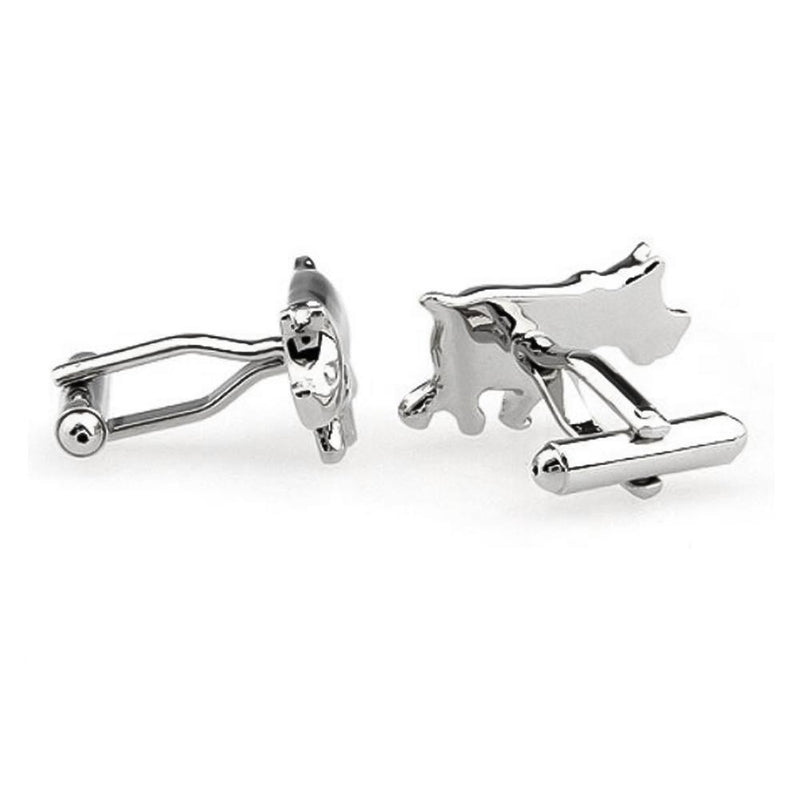 Rhino Cufflinks Silver South Africa Image Pair Side Back