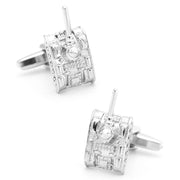 Army Tank Cufflinks Silver