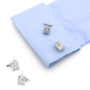 Army Tank Cufflinks Silver On Shirt Sleeve