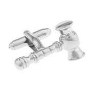 Gavel Hammer Cufflinks Silver Front