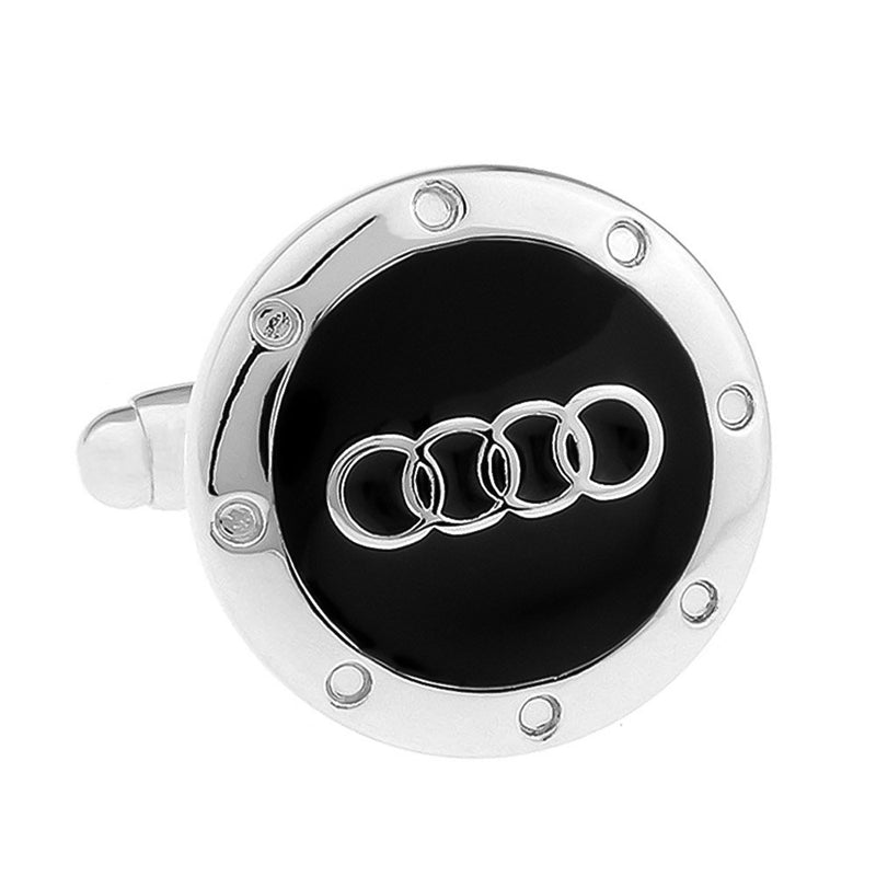 Audi Cufflinks Car Logo Silver Front