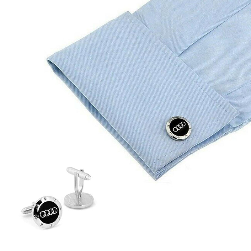 Audi Cufflinks Car Logo Silver On Shirt Sleeve