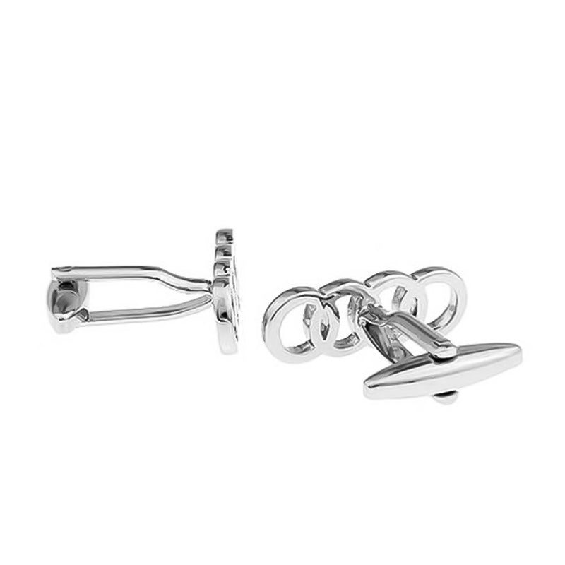 Audi Cufflinks Car Logo Silver Image Back Pair