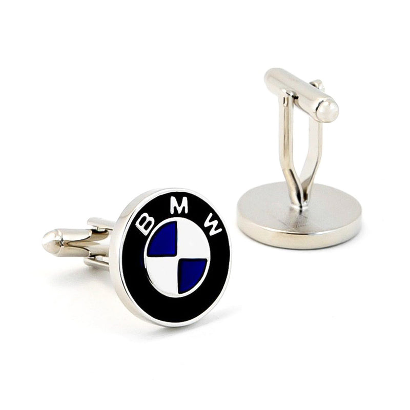 BMW Cufflinks Silver Logo Front Bottom View