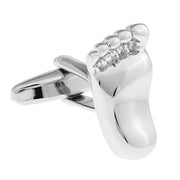 Baby Feet Cufflinks Silver Pregnancy Gift Front