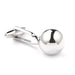 Classic Silver Round Ball Cufflinks Side View