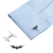 Superhero Batman Wing Cufflinks Black Silver Image On Shirt Sleeve 2008