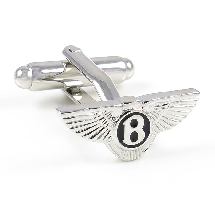 Bentley Cufflinks Car Logo Silver Image Front