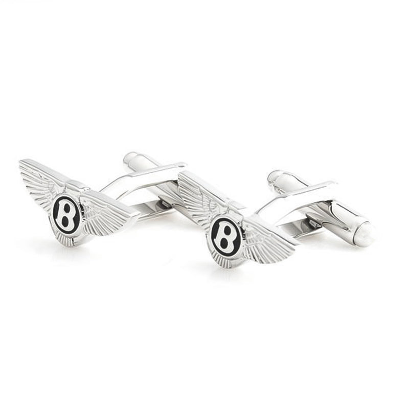 Bentley Cufflinks Car Logo Silver Image Pair