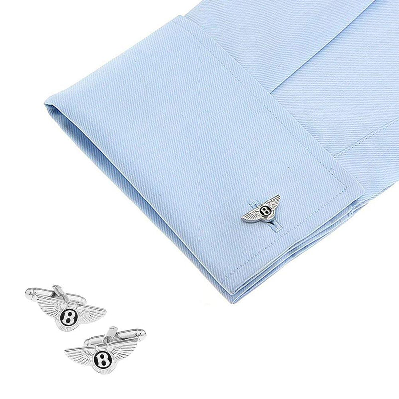 Bentley Cufflinks Car Logo Silver Image On Shirt Sleeve