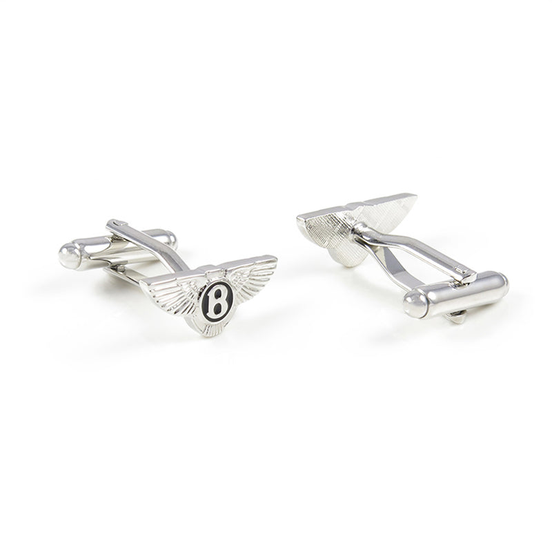 Bentley Cufflinks Car Logo Silver Image Pair Back