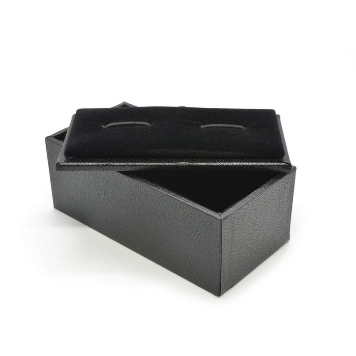 Cufflinks - Square Glossy Flat Thin 17mm (Gunmetal Black)