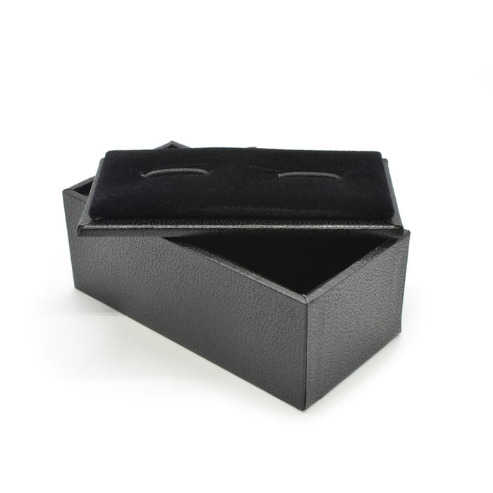Cufflinks - Square Glossy Flat Thin 15mm (Gunmetal Black)